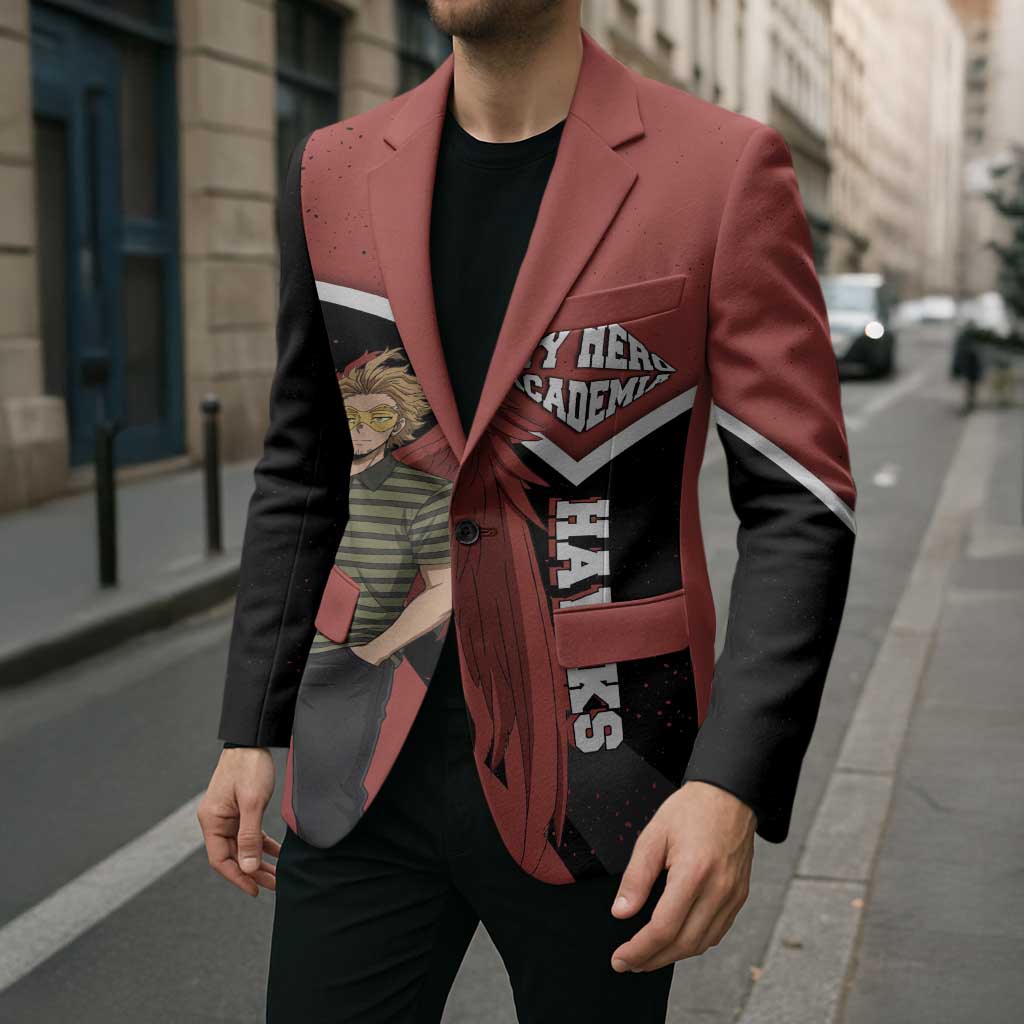 Hawks My Hero Academia Blazer Anime Grunge Splatter Graphic Style