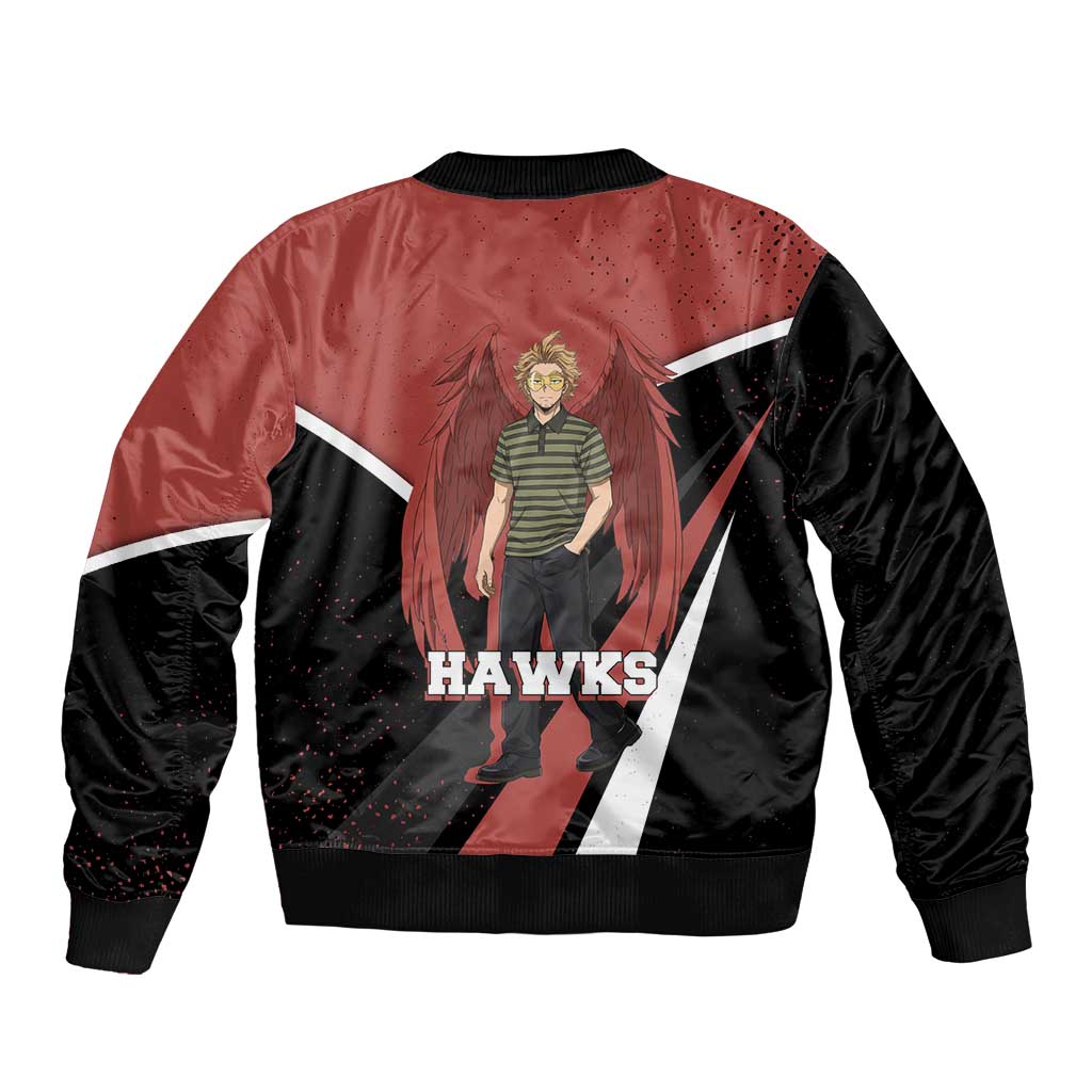 Hawks My Hero Academia Bomber Jacket Anime Grunge Splatter Graphic Style
