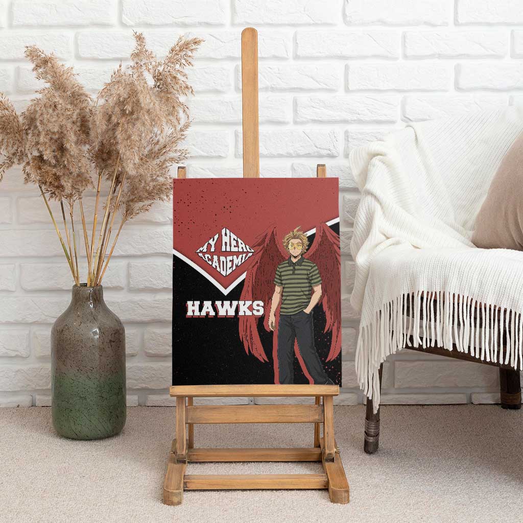 Hawks My Hero Academia Canvas Wall Art Anime Grunge Splatter Graphic Style