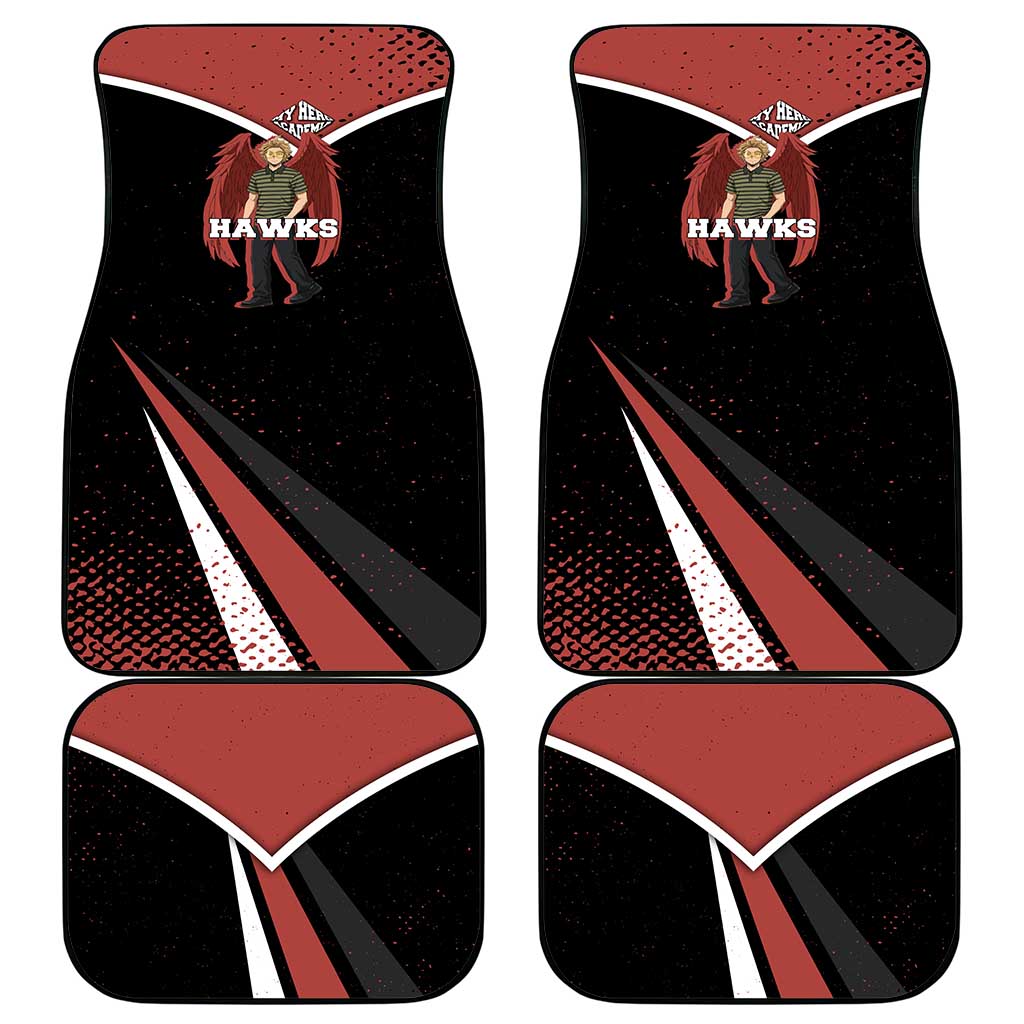 Hawks My Hero Academia Car Mats Anime Grunge Splatter Graphic Style
