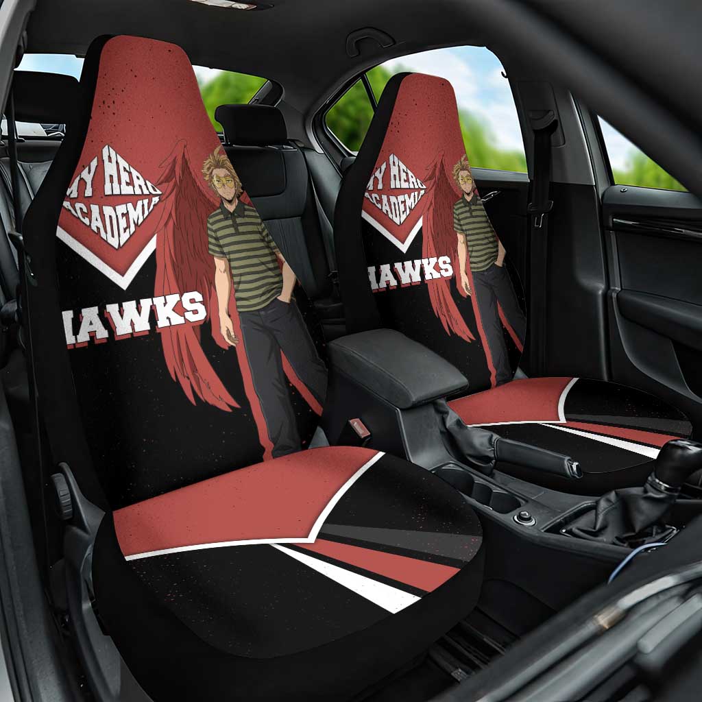 Hawks My Hero Academia Car Seat Cover Anime Grunge Splatter Graphic Style