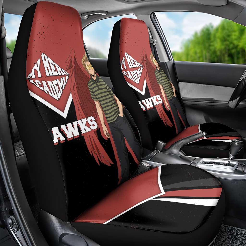 Hawks My Hero Academia Car Seat Cover Anime Grunge Splatter Graphic Style