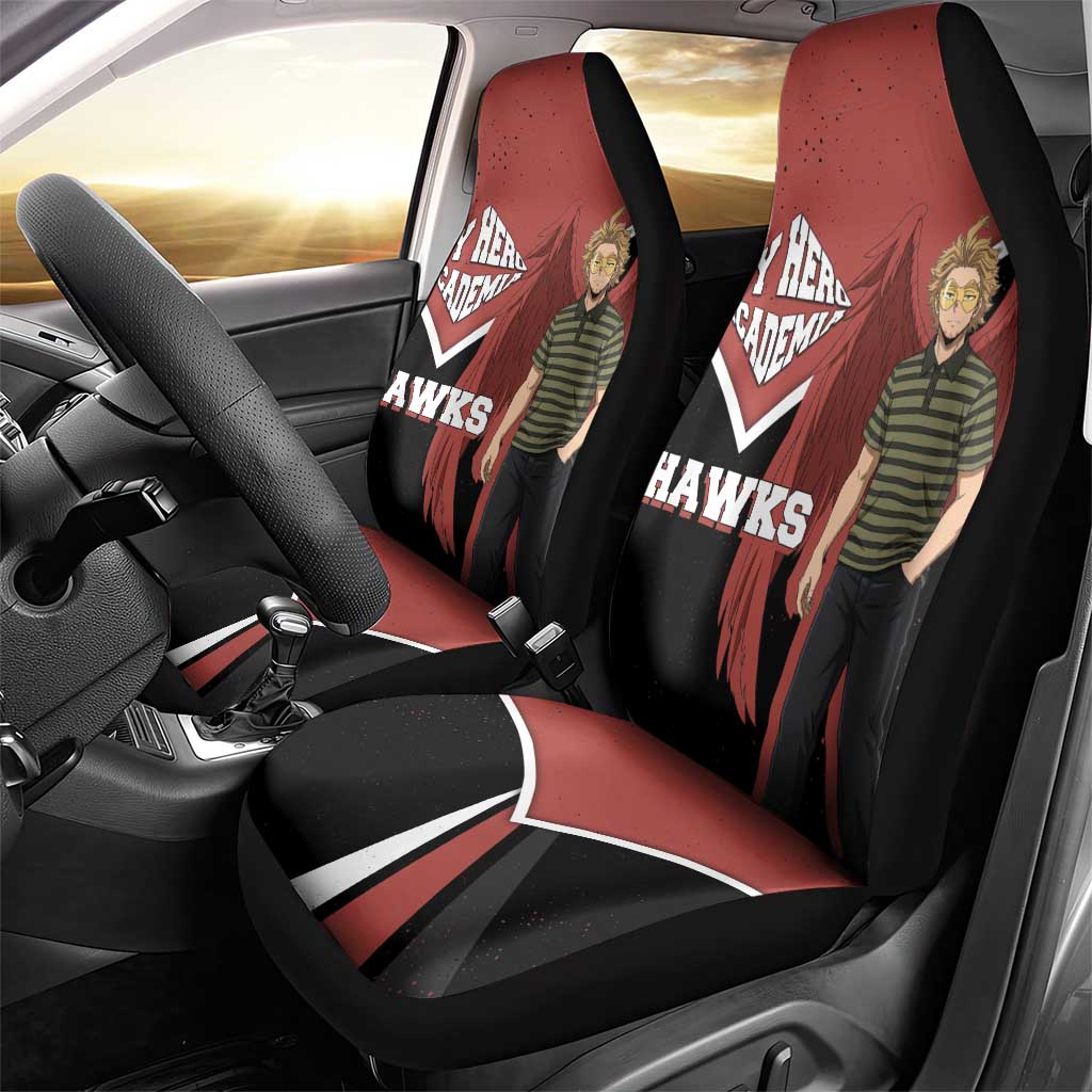Hawks My Hero Academia Car Seat Cover Anime Grunge Splatter Graphic Style