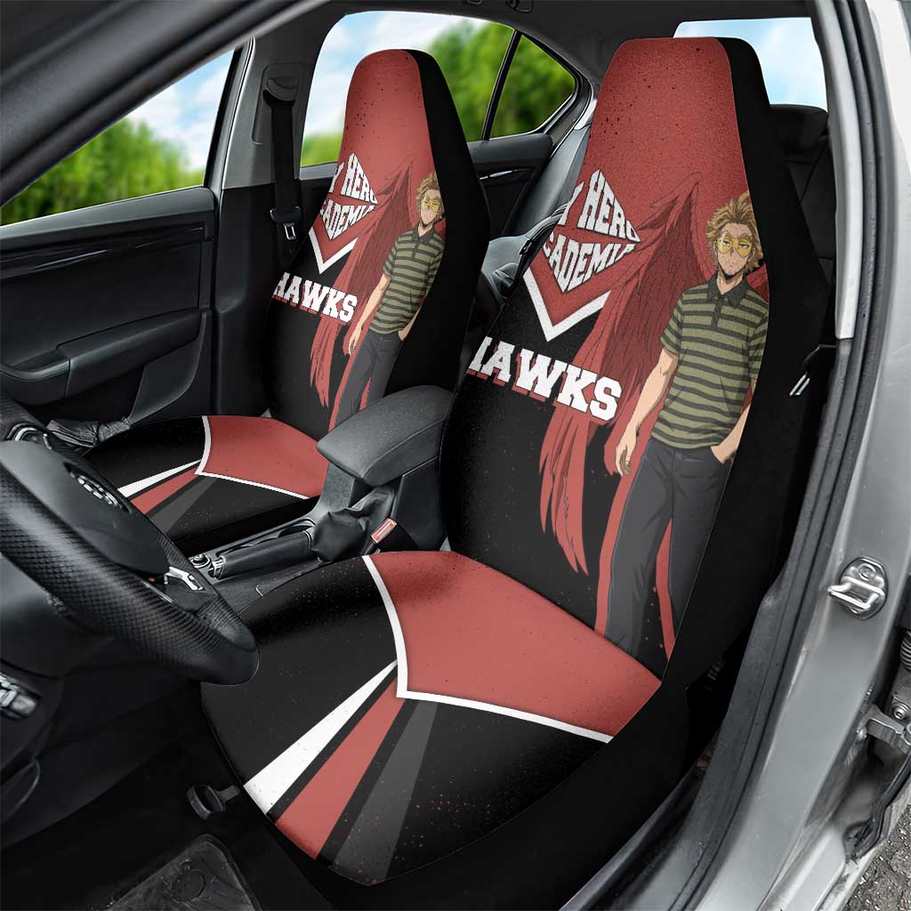 Hawks My Hero Academia Car Seat Cover Anime Grunge Splatter Graphic Style