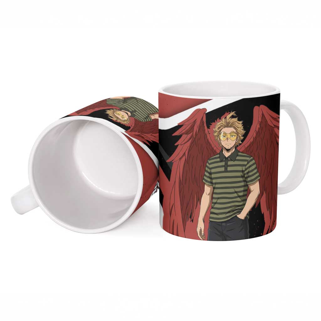 Hawks My Hero Academia Ceramic Mug Anime Grunge Splatter Graphic Style