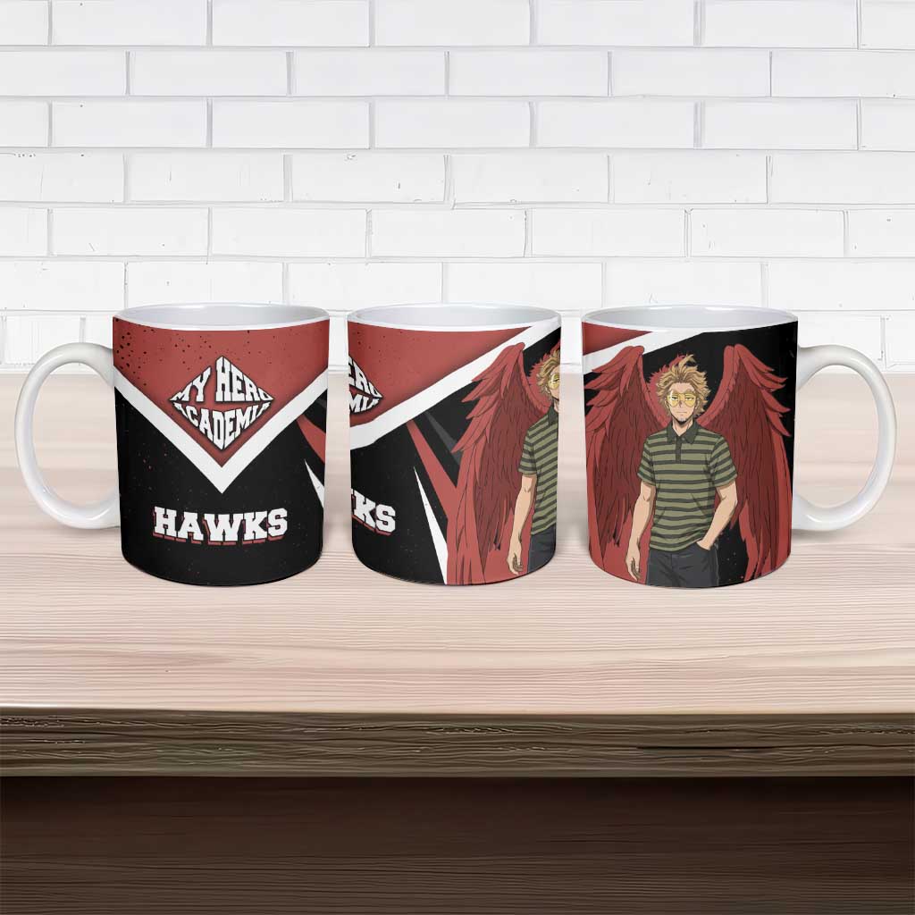 Hawks My Hero Academia Ceramic Mug Anime Grunge Splatter Graphic Style
