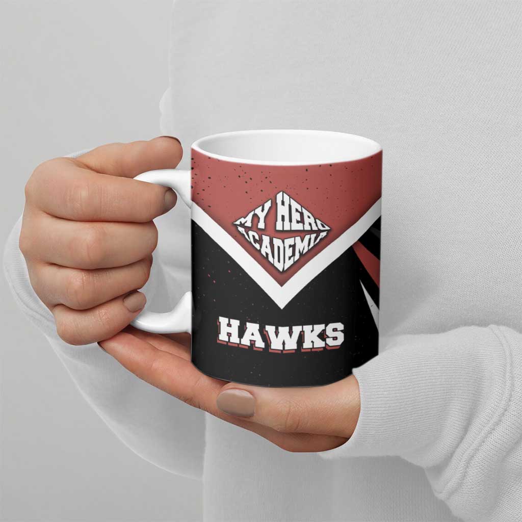 Hawks My Hero Academia Ceramic Mug Anime Grunge Splatter Graphic Style