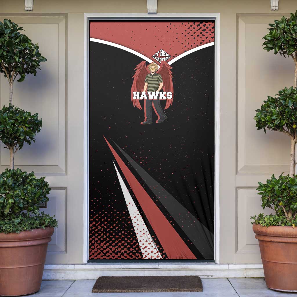 Hawks My Hero Academia Door Cover Anime Grunge Splatter Graphic Style