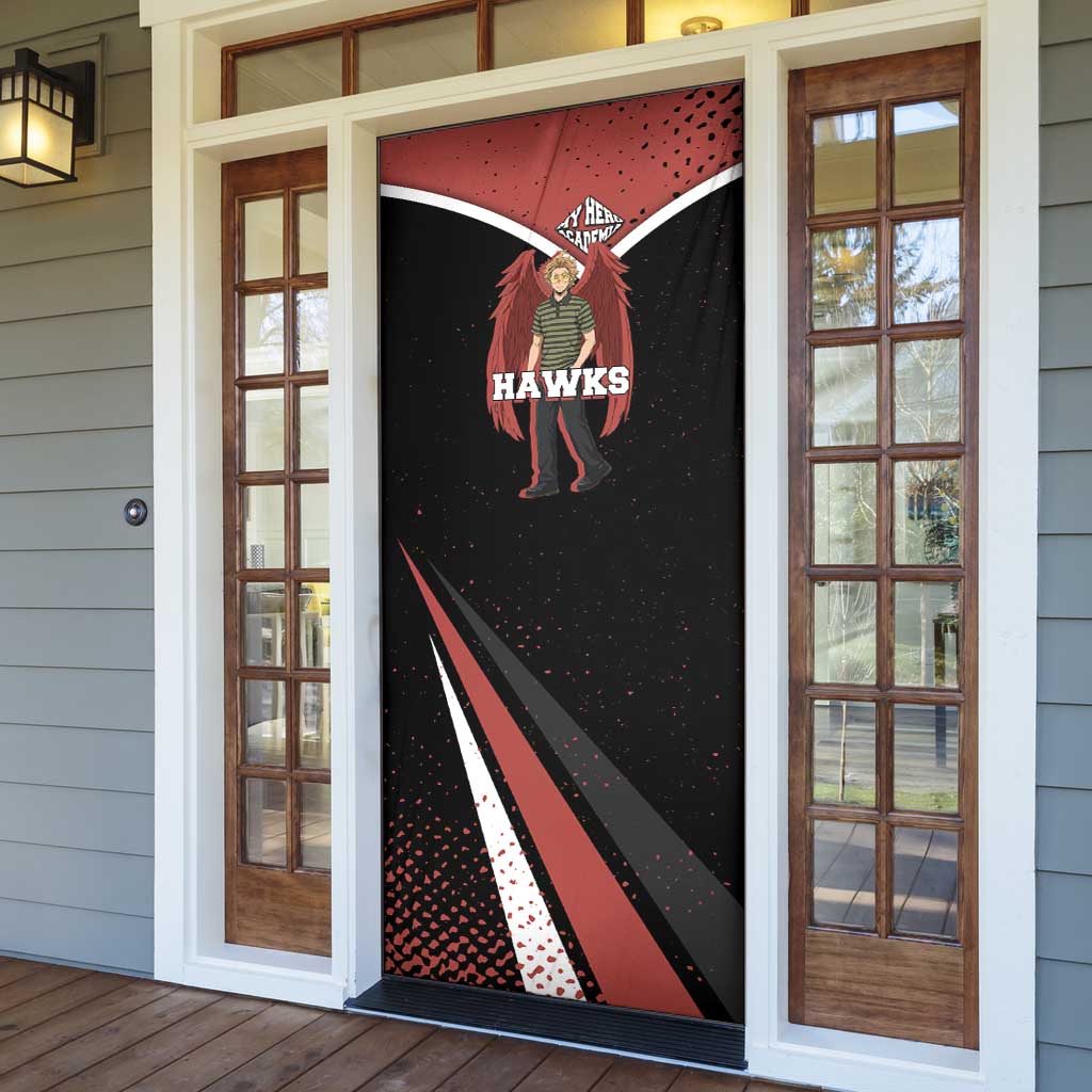Hawks My Hero Academia Door Cover Anime Grunge Splatter Graphic Style