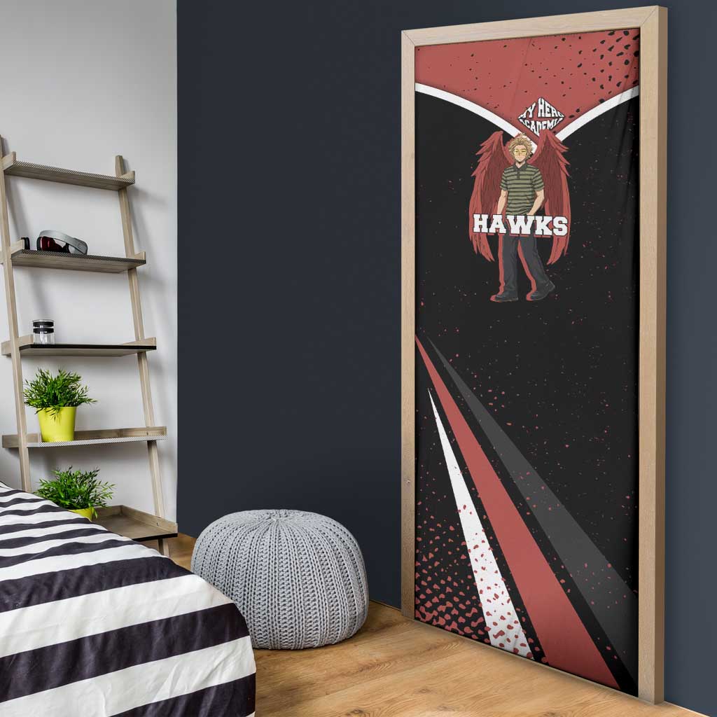Hawks My Hero Academia Door Cover Anime Grunge Splatter Graphic Style