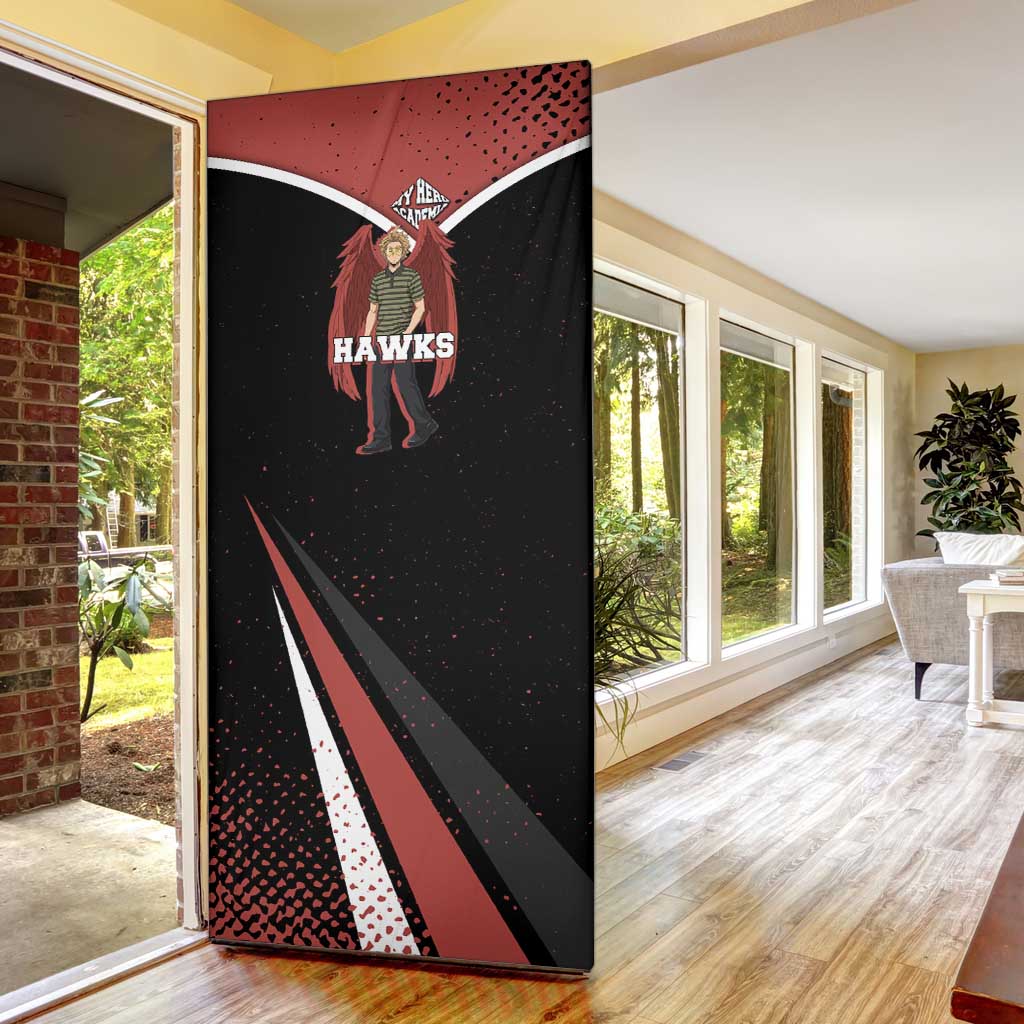 Hawks My Hero Academia Door Cover Anime Grunge Splatter Graphic Style