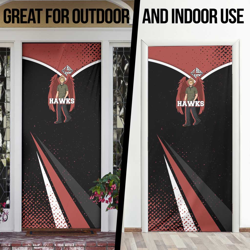 Hawks My Hero Academia Door Cover Anime Grunge Splatter Graphic Style