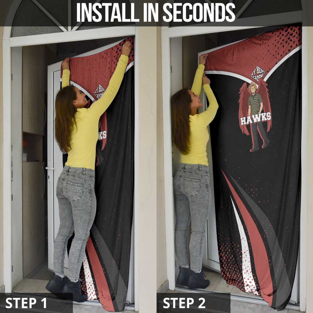 Hawks My Hero Academia Door Cover Anime Grunge Splatter Graphic Style