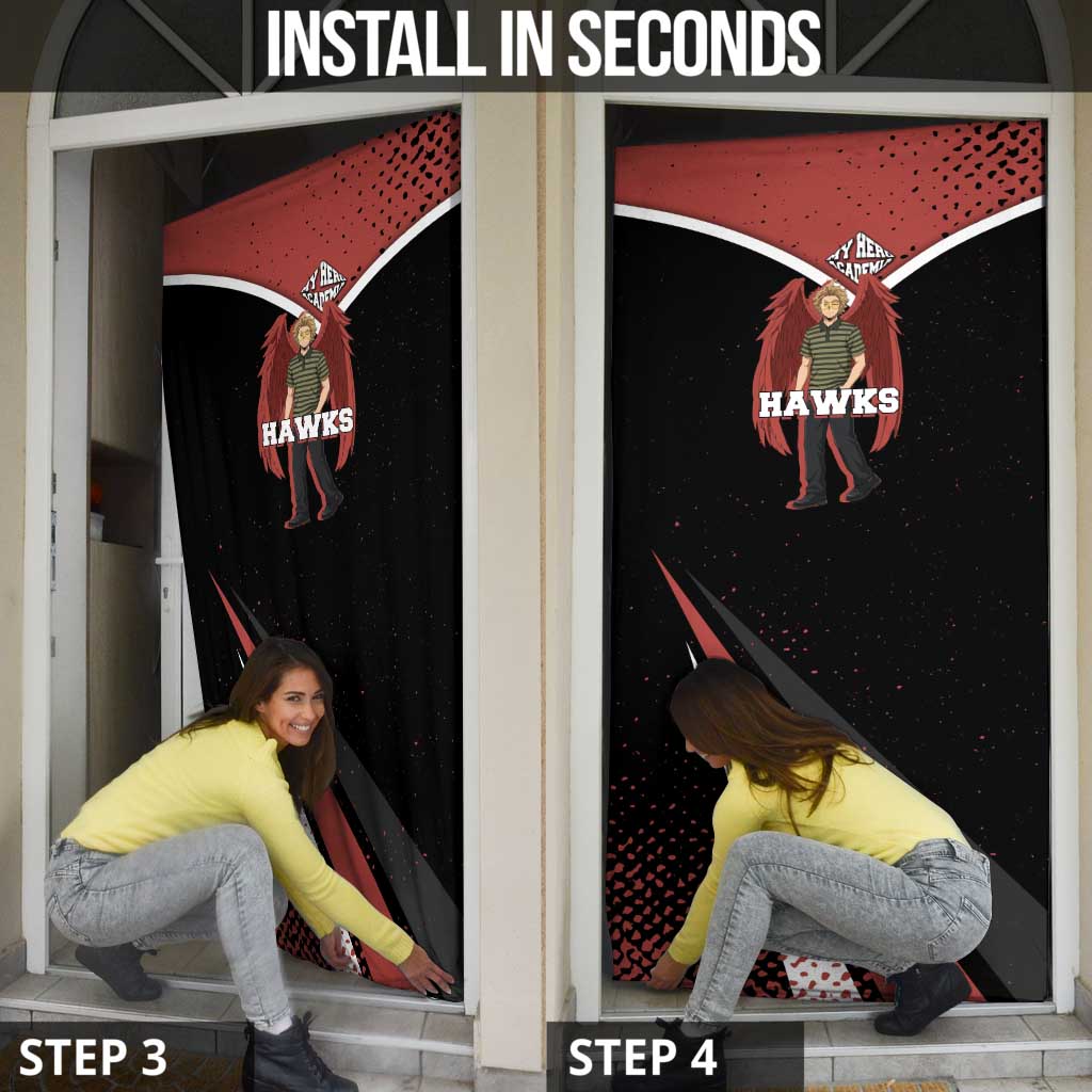 Hawks My Hero Academia Door Cover Anime Grunge Splatter Graphic Style