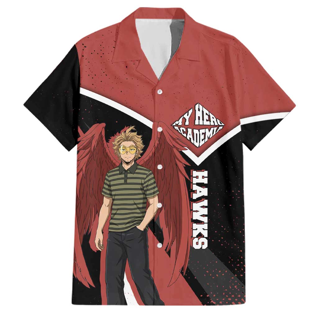 Hawks My Hero Academia Family Matching Long Sleeve Bodycon Dress and Hawaiian Shirt Anime Grunge Splatter Graphic Style