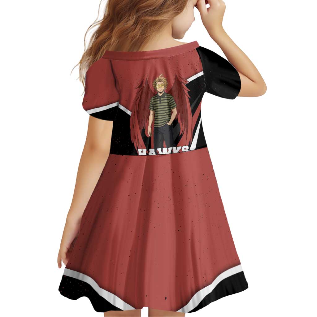 Hawks My Hero Academia Family Matching Off The Shoulder Long Sleeve Dress and Hawaiian Shirt Anime Grunge Splatter Graphic Style