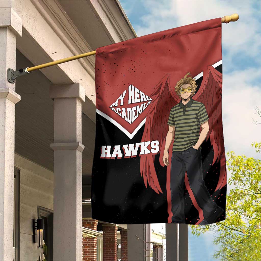 Hawks My Hero Academia Garden Flag Anime Grunge Splatter Graphic Style