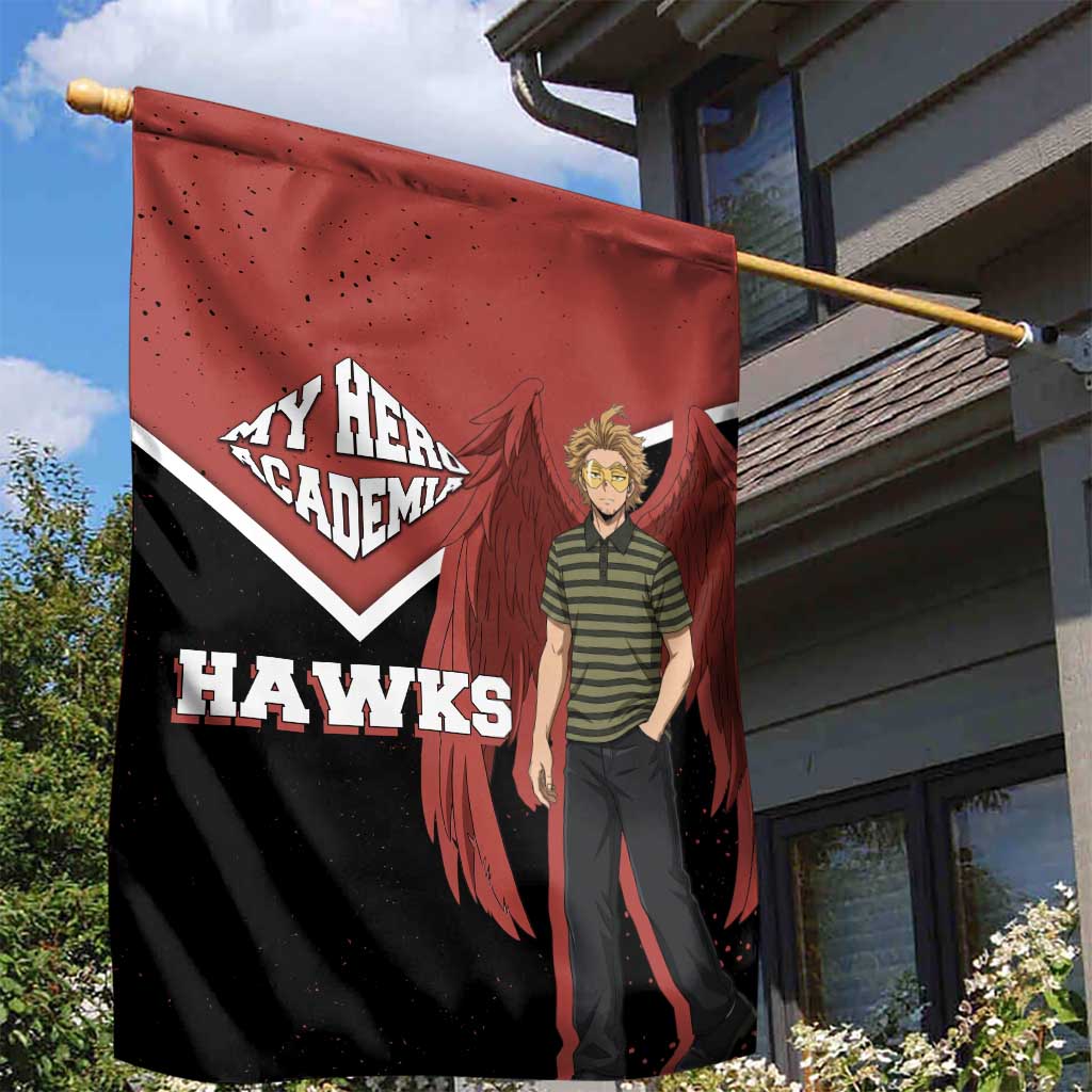 Hawks My Hero Academia Garden Flag Anime Grunge Splatter Graphic Style
