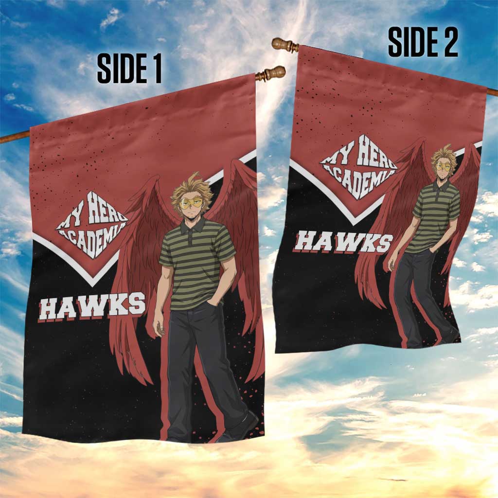 Hawks My Hero Academia Garden Flag Anime Grunge Splatter Graphic Style