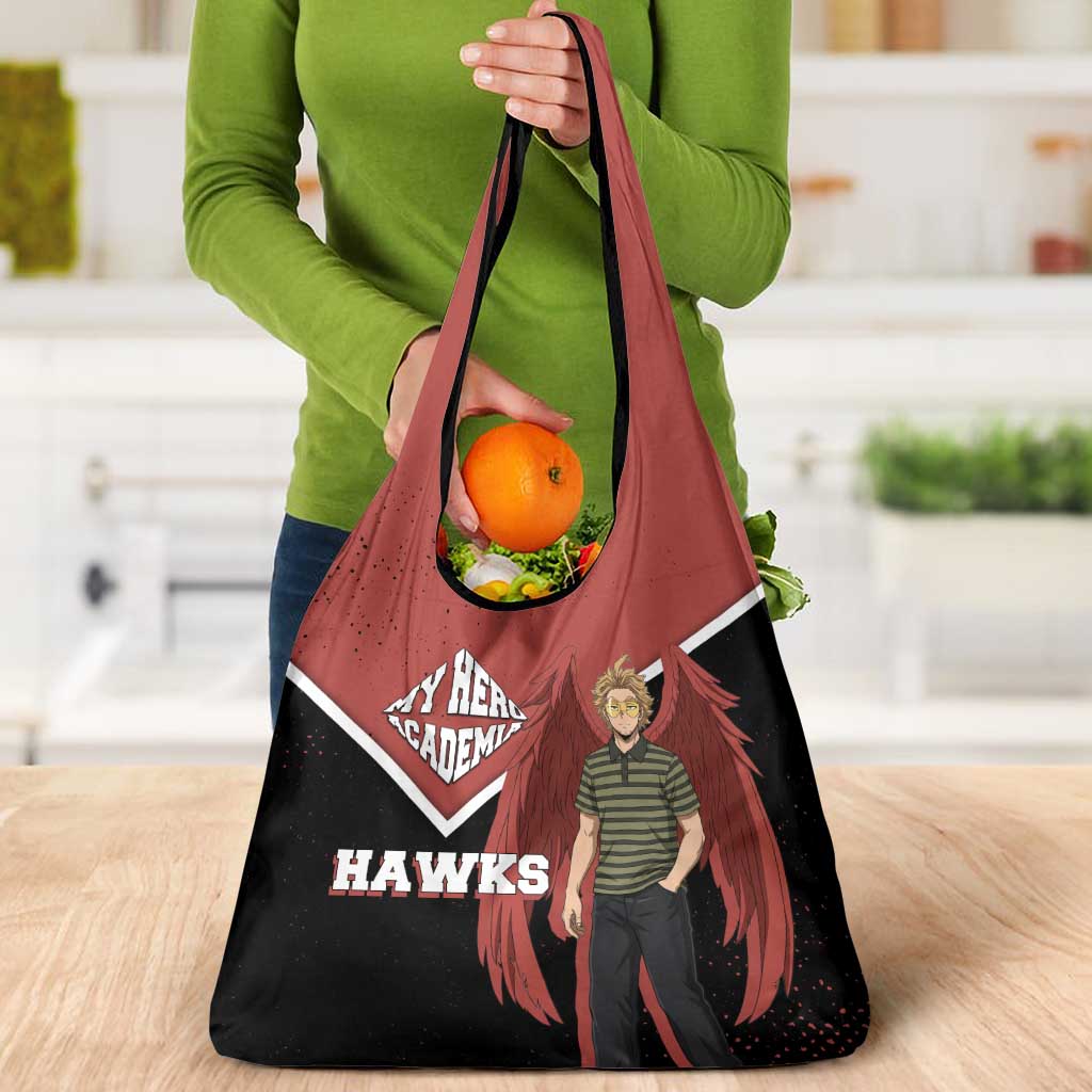 Hawks My Hero Academia Grocery Bag Anime Grunge Splatter Graphic Style