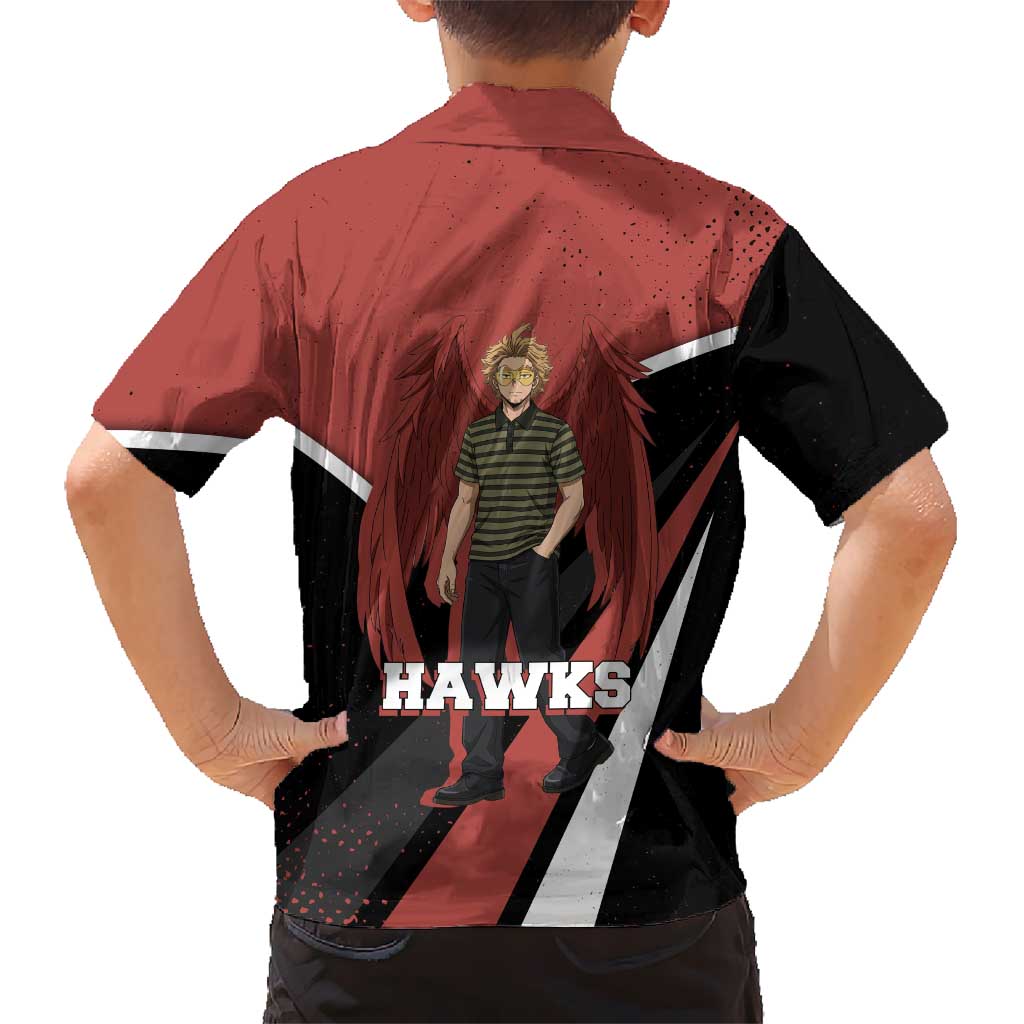 Hawks My Hero Academia Hawaiian Shirt Anime Grunge Splatter Graphic Style