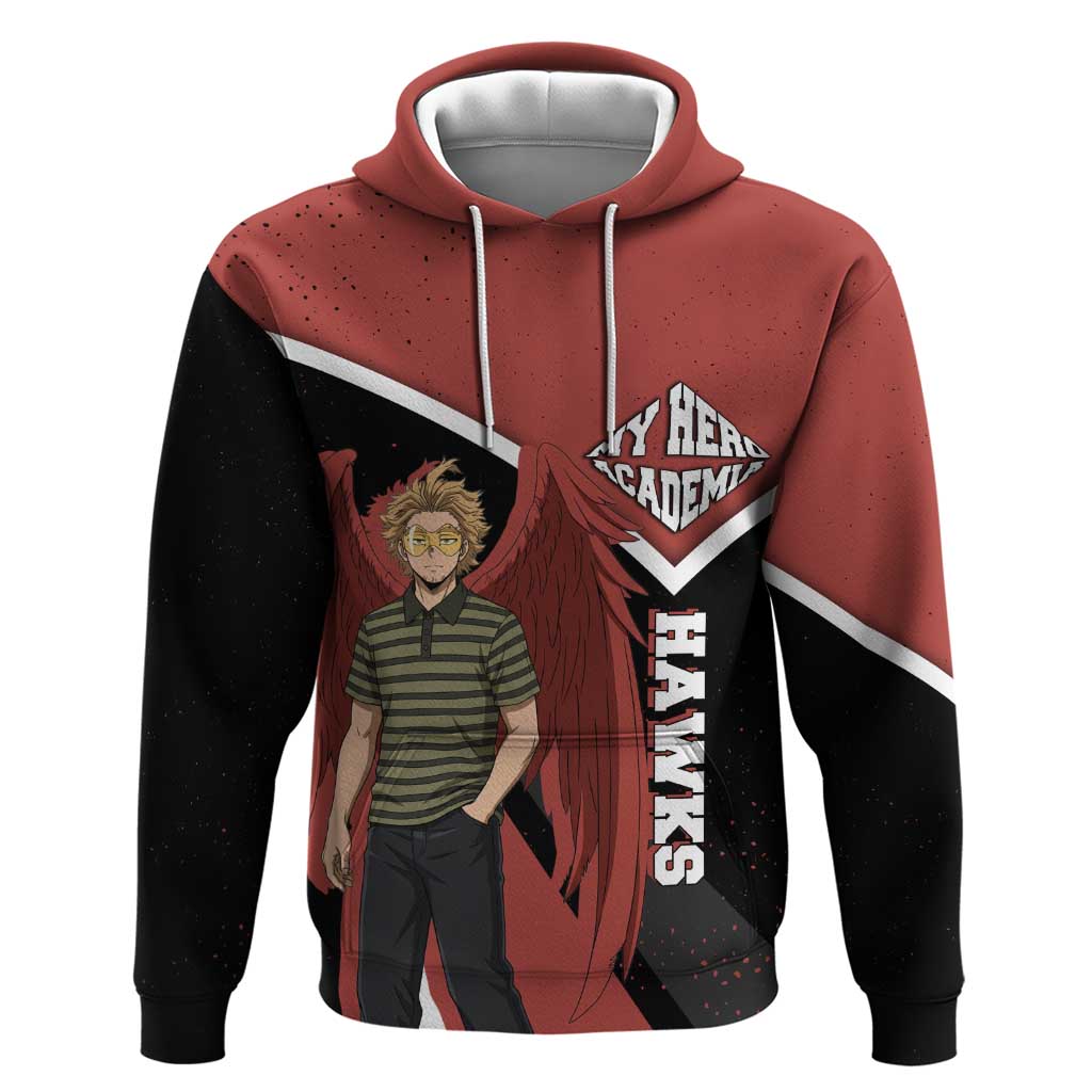 Hawks My Hero Academia Hoodie Anime Grunge Splatter Graphic Style