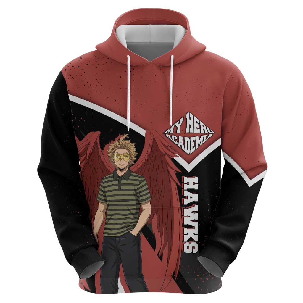 Hawks My Hero Academia Hoodie Anime Grunge Splatter Graphic Style
