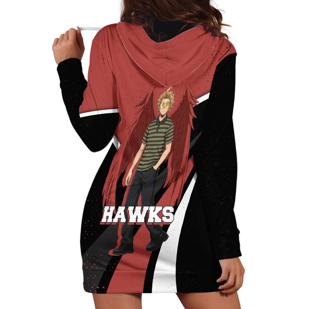 Hawks My Hero Academia Hoodie Dress Anime Grunge Splatter Graphic Style