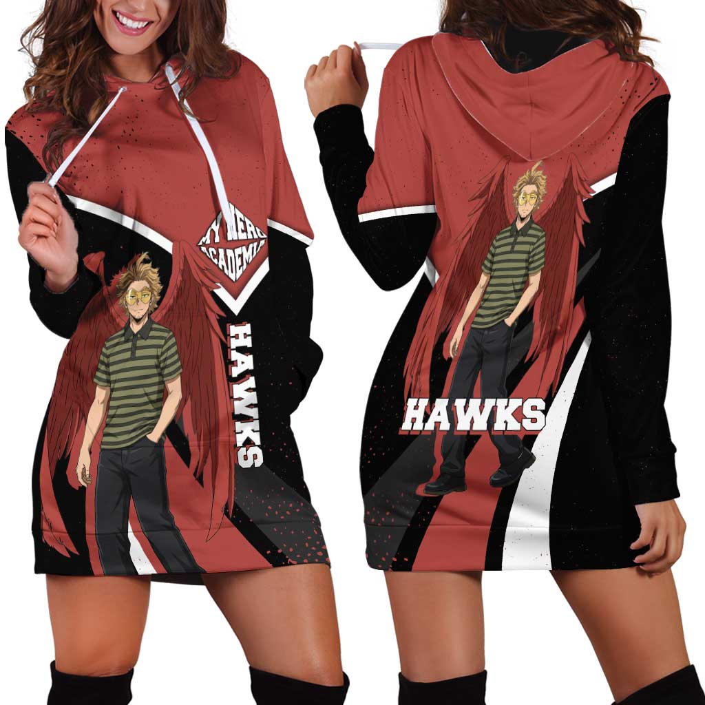 Hawks My Hero Academia Hoodie Dress Anime Grunge Splatter Graphic Style