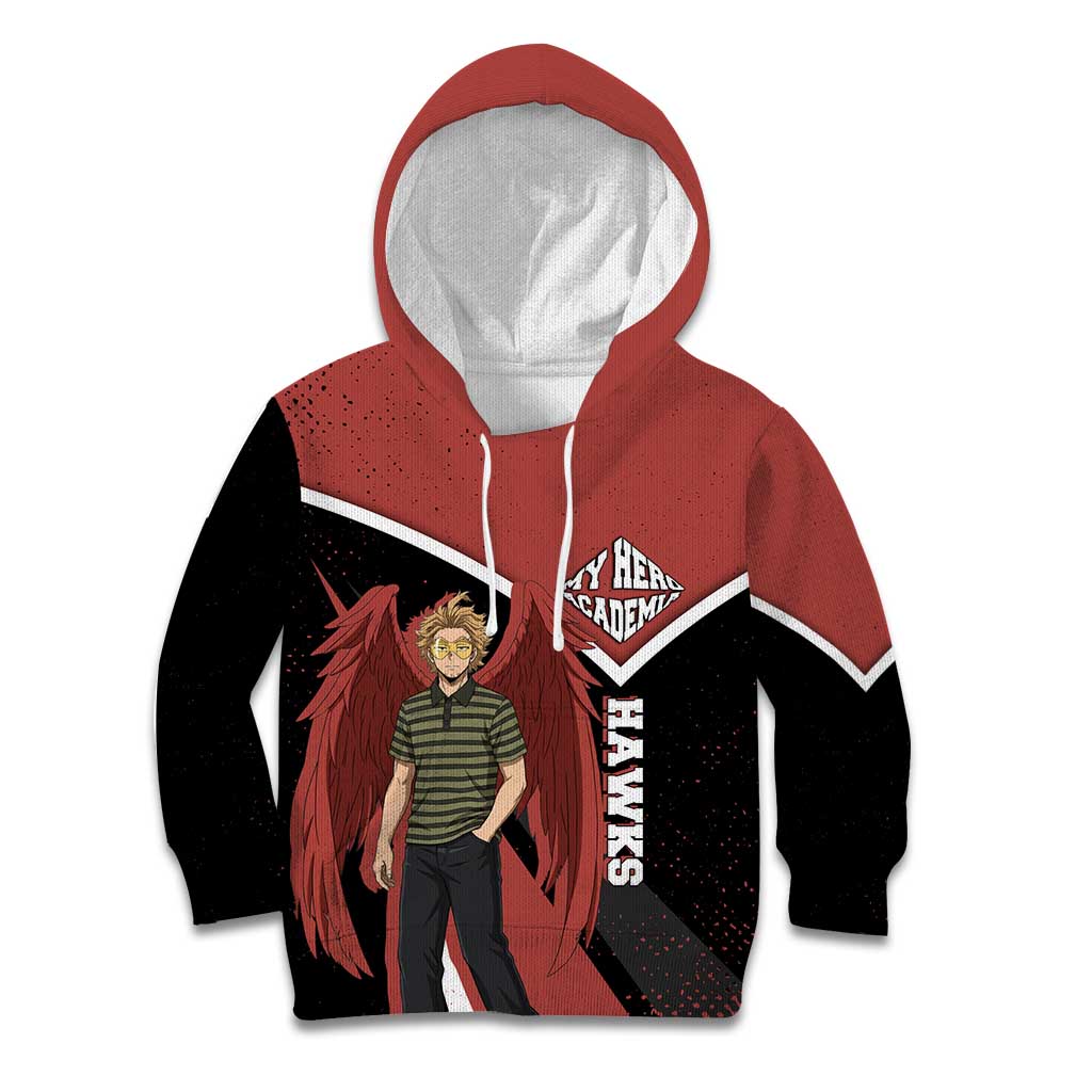 Hawks My Hero Academia Kid Hoodie Anime Grunge Splatter Graphic Style
