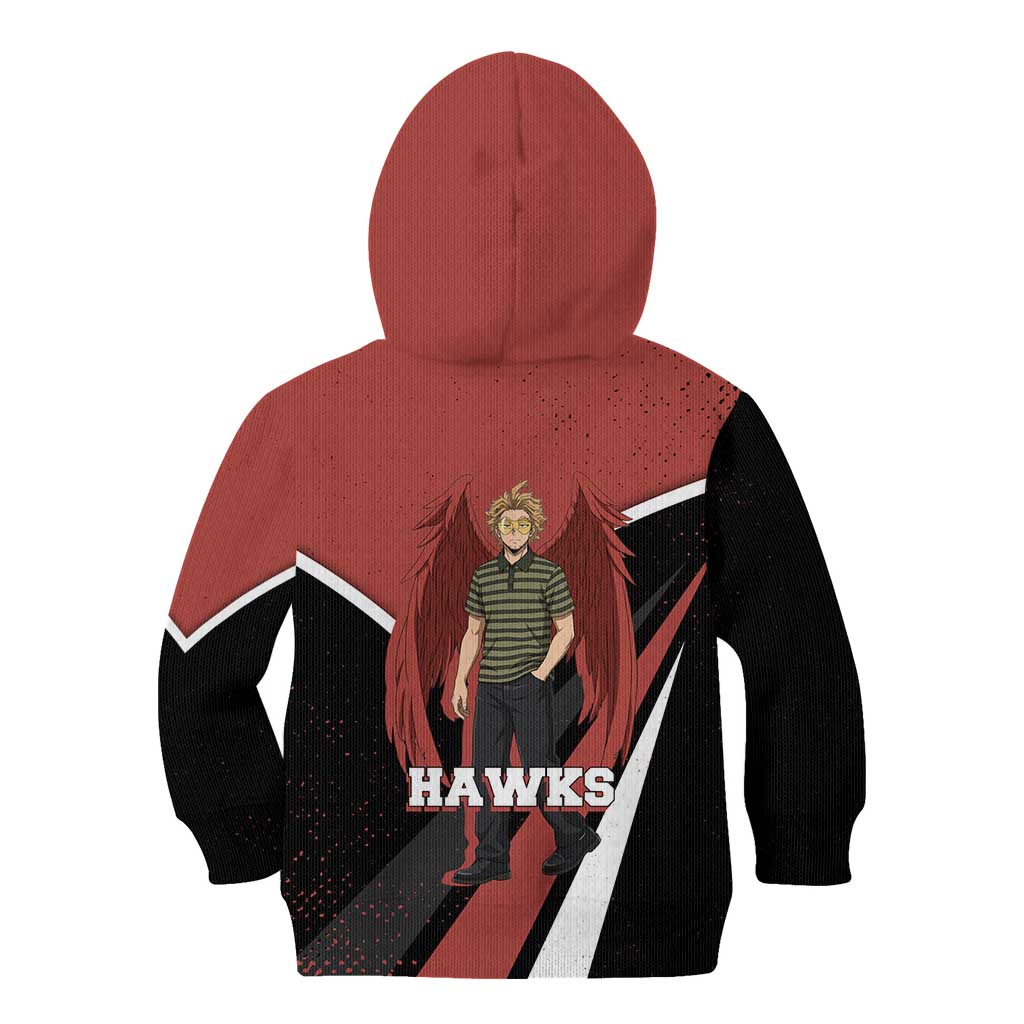 Hawks My Hero Academia Kid Hoodie Anime Grunge Splatter Graphic Style