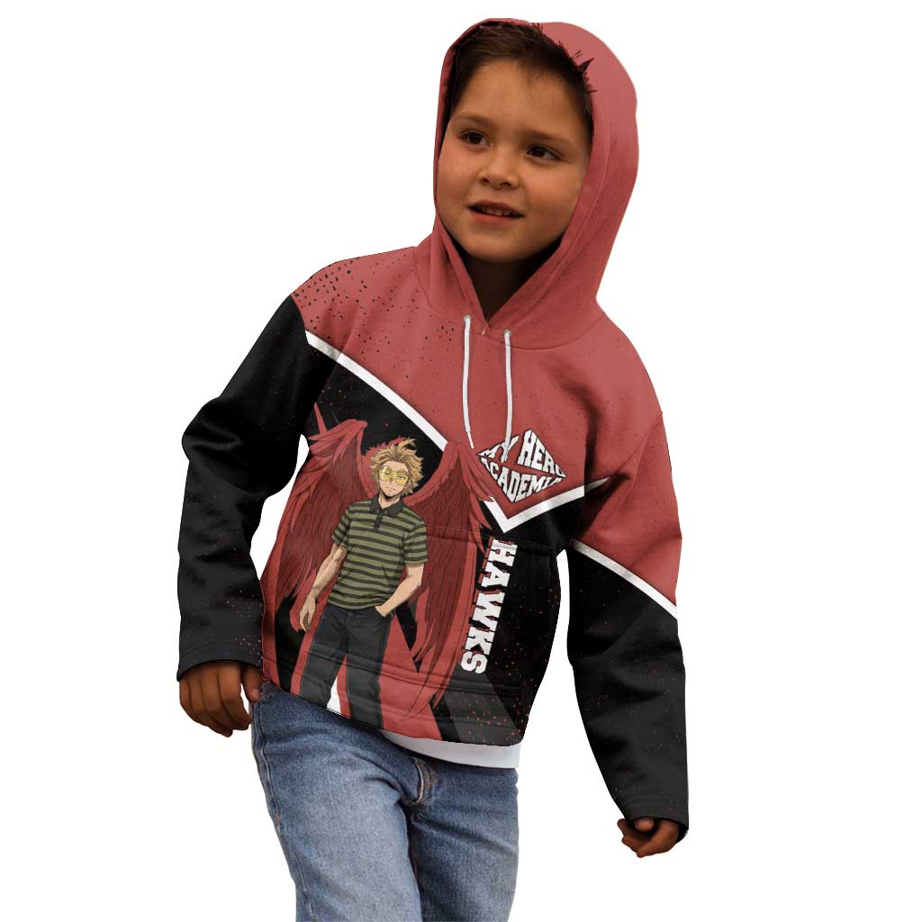 Hawks My Hero Academia Kid Hoodie Anime Grunge Splatter Graphic Style