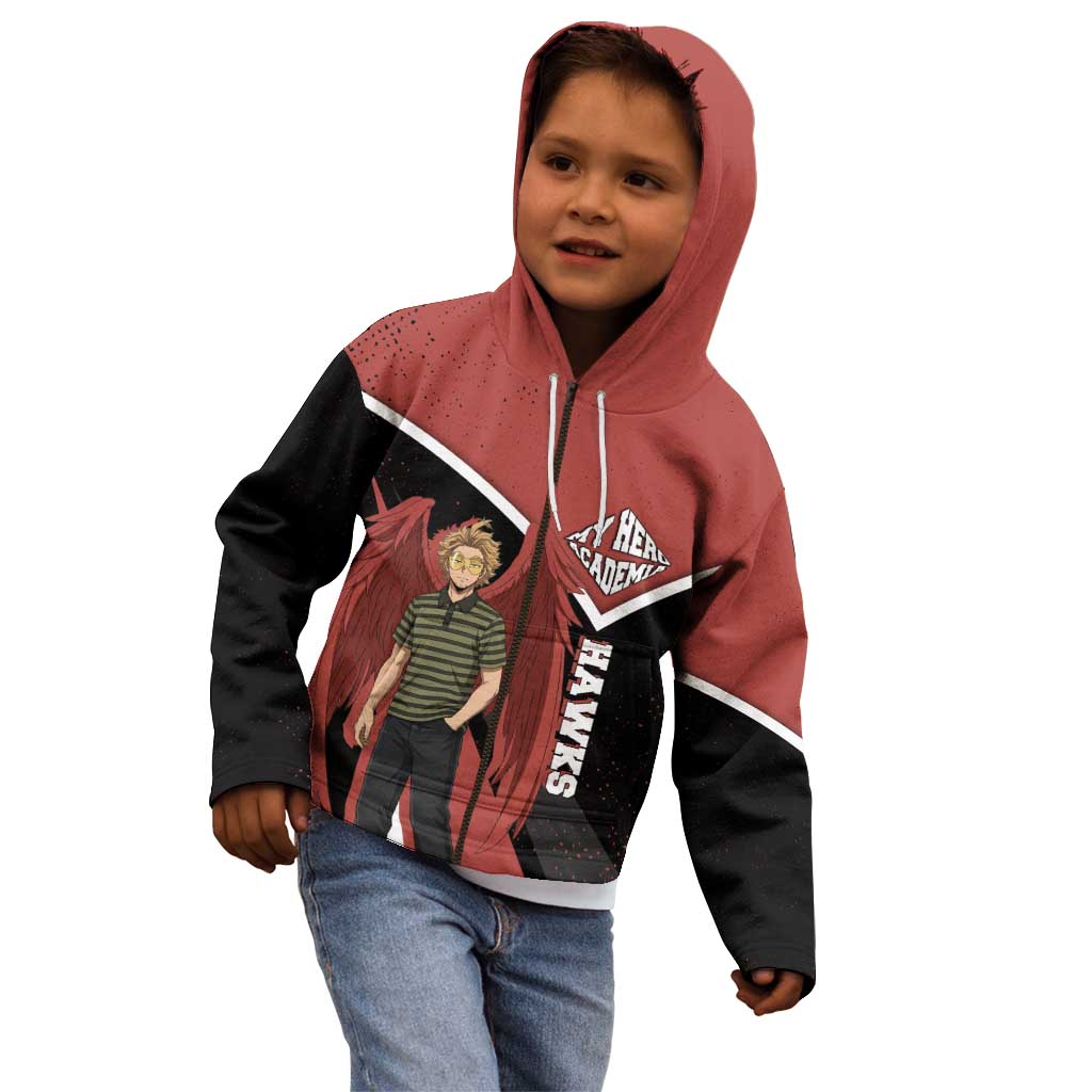 Hawks My Hero Academia Kid Hoodie Anime Grunge Splatter Graphic Style