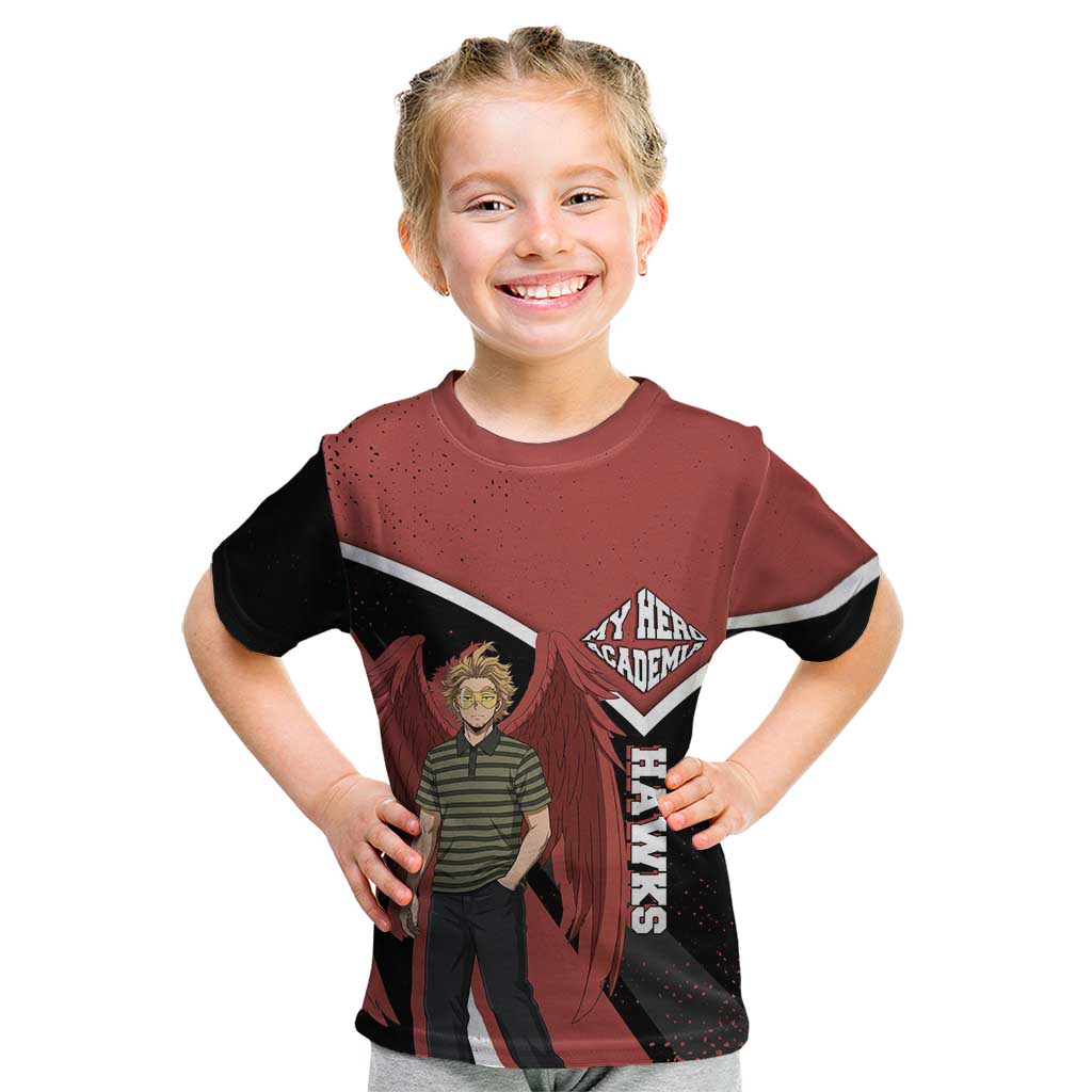Hawks My Hero Academia Kid T Shirt Anime Grunge Splatter Graphic Style