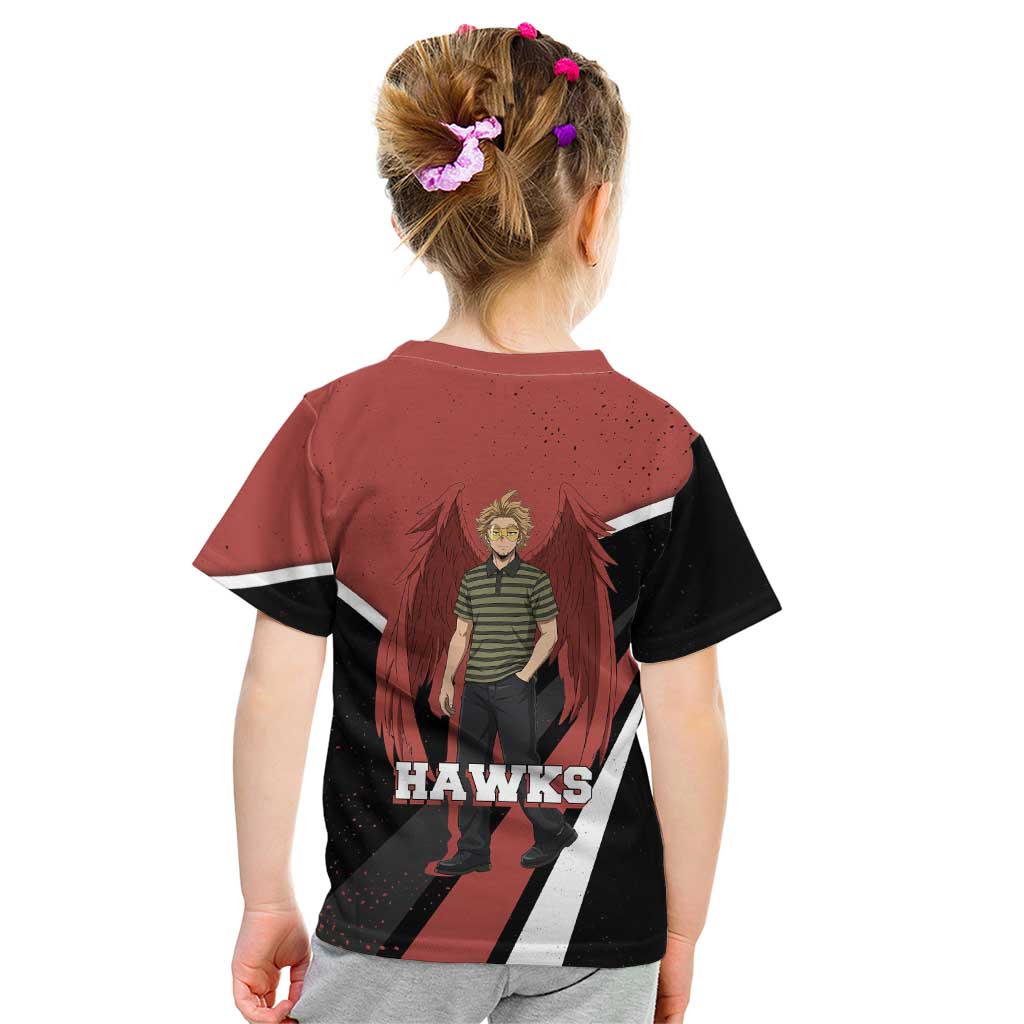 Hawks My Hero Academia Kid T Shirt Anime Grunge Splatter Graphic Style