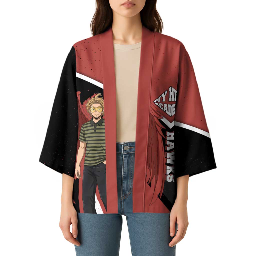 Hawks My Hero Academia Kimono Anime Grunge Splatter Graphic Style