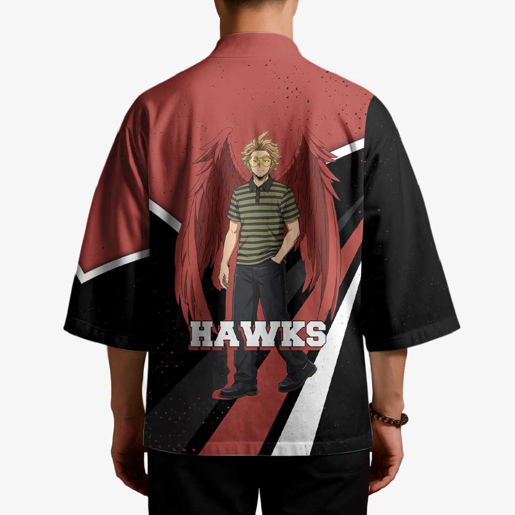 Hawks My Hero Academia Kimono Anime Grunge Splatter Graphic Style