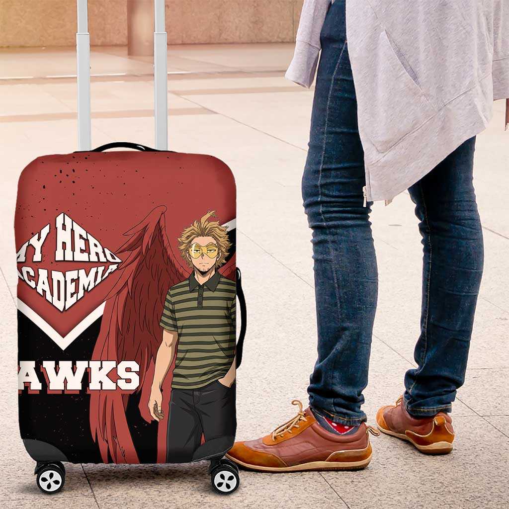 Hawks My Hero Academia Luggage Cover Anime Grunge Splatter Graphic Style