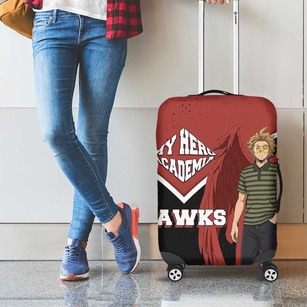 Hawks My Hero Academia Luggage Cover Anime Grunge Splatter Graphic Style