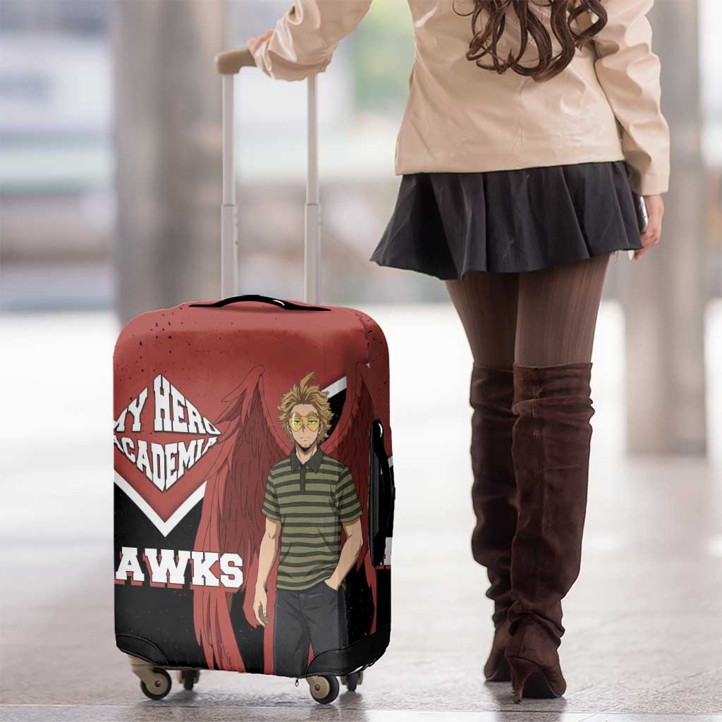Hawks My Hero Academia Luggage Cover Anime Grunge Splatter Graphic Style