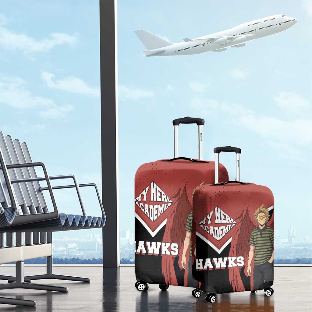 Hawks My Hero Academia Luggage Cover Anime Grunge Splatter Graphic Style