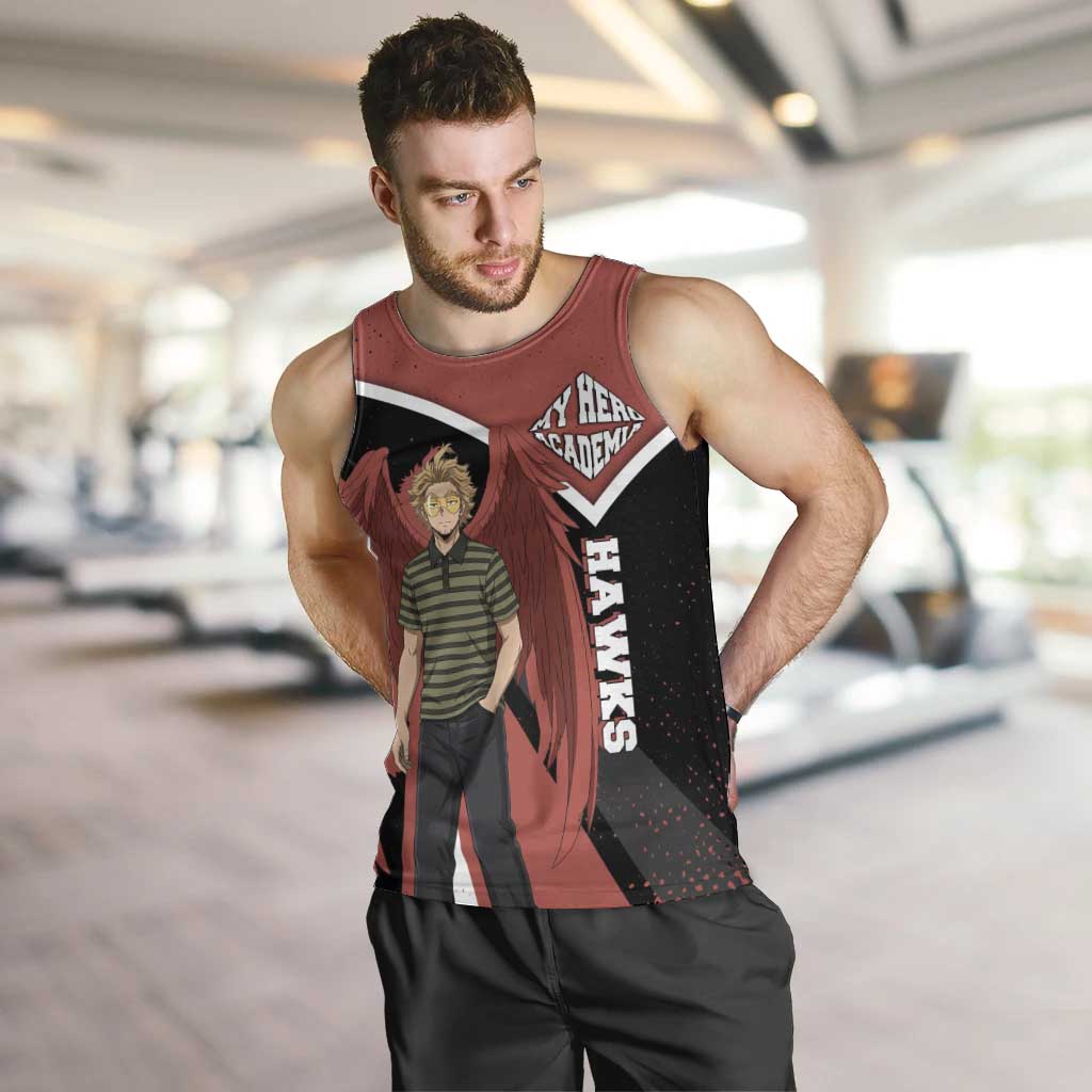 Hawks My Hero Academia Men Tank Top Anime Grunge Splatter Graphic Style