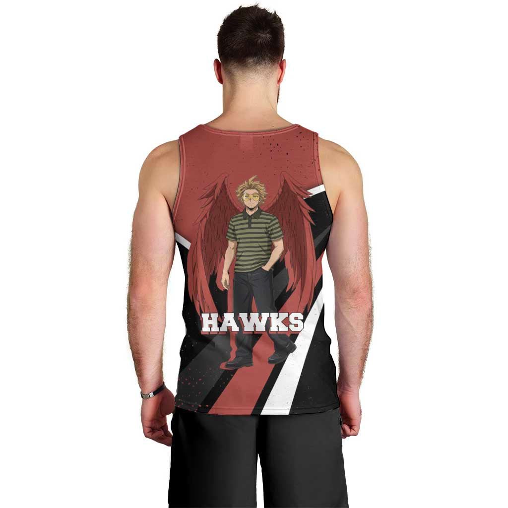 Hawks My Hero Academia Men Tank Top Anime Grunge Splatter Graphic Style
