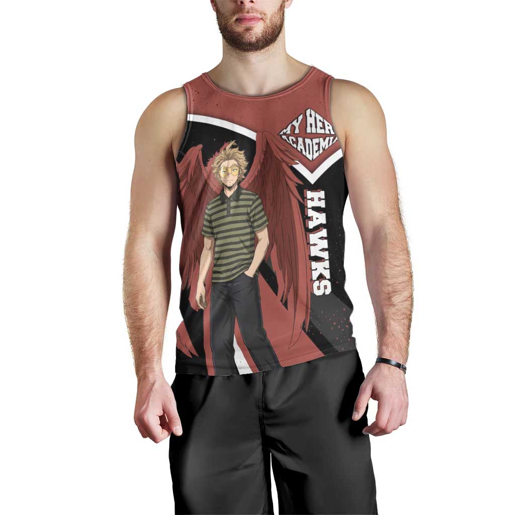 Hawks My Hero Academia Men Tank Top Anime Grunge Splatter Graphic Style