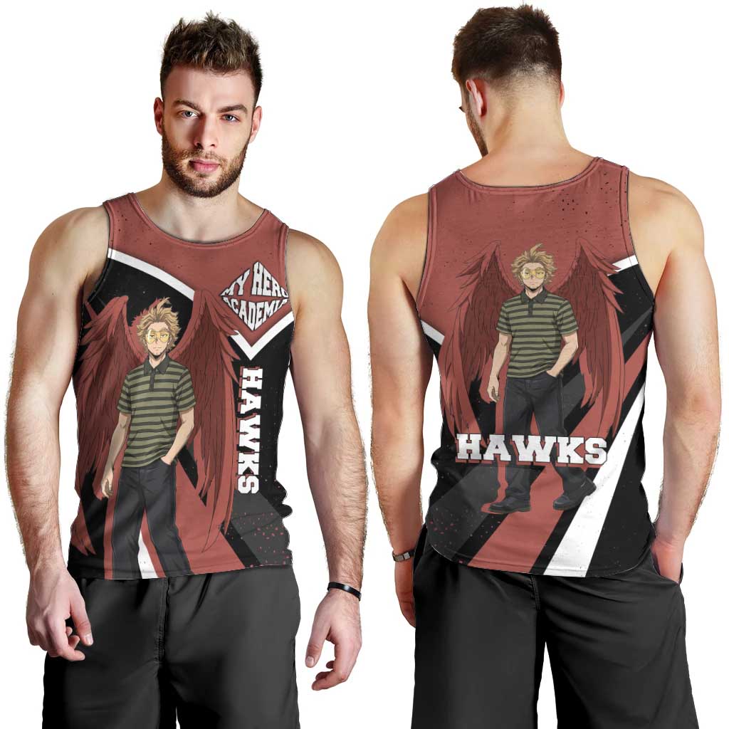 Hawks My Hero Academia Men Tank Top Anime Grunge Splatter Graphic Style