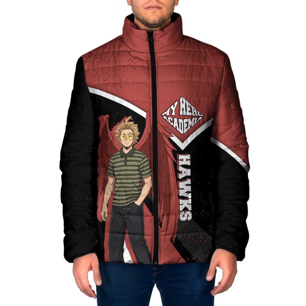 Hawks My Hero Academia Padded Jacket Anime Grunge Splatter Graphic Style