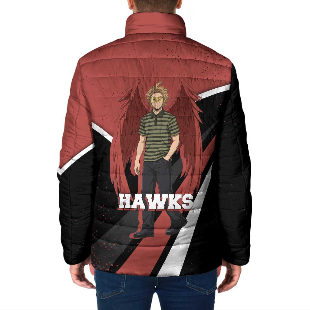 Hawks My Hero Academia Padded Jacket Anime Grunge Splatter Graphic Style