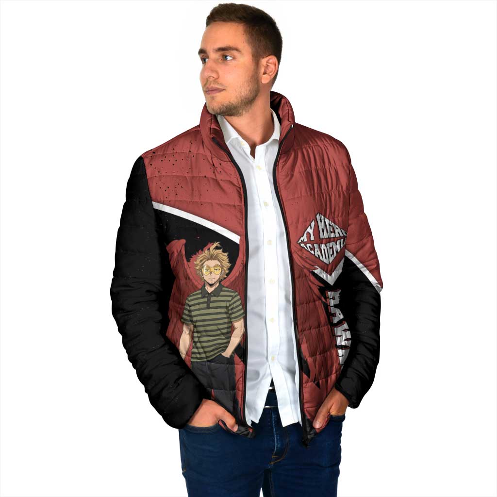 Hawks My Hero Academia Padded Jacket Anime Grunge Splatter Graphic Style