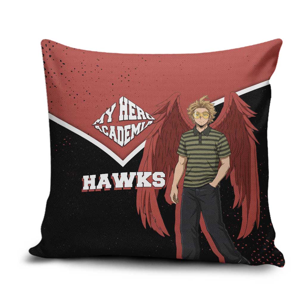 Hawks My Hero Academia Pillow Cover Anime Grunge Splatter Graphic Style
