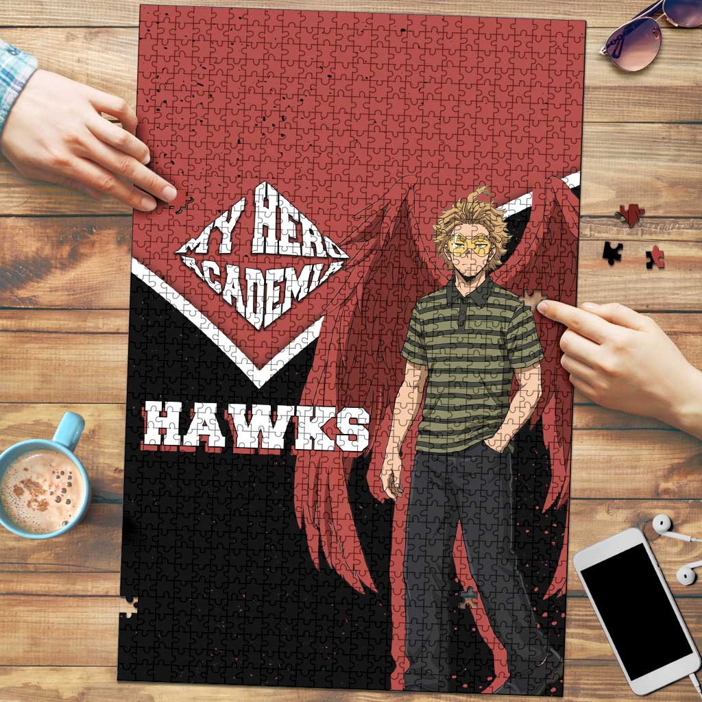 Hawks My Hero Academia Puzzle Anime Grunge Splatter Graphic Style